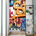 thumbnail image 3 of Idea4wall 2pcs Watercolor Street Graffiti Printed Stick Wallpaper Removable Wall Murals Large Wall Stickers for Home Decoration, 120"x48", 3 of 5