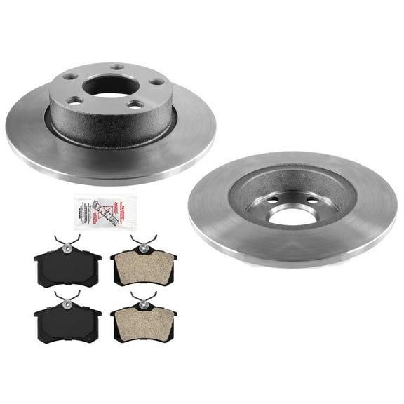 Rear Disc Brake Rotors Semi Metallic Brake Pads for Audi A6 Quattro 98-04 255MM