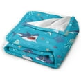thumbnail image 3 of Shark Blanket for Boys Girls Super Soft Warm Fleece Kids Throw Blanket Cozy Fluffy Plush Bedding \u200bBlanket Shark Gifts Stuff for Baby Toddler Bed Couch Sofa 50"X60", 3 of 6