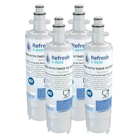 

Replacement Water Filter For LG LMX25986ST -by Refresh (4 Pack)