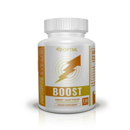 OPTML Boost | Caffeine + L-Theanine Nootropic Supplement | 120 (Doctors Best L Theanine)