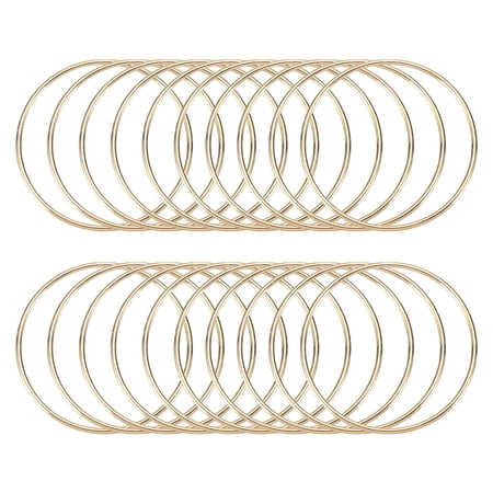Uxcell 20 Pcs Dream Catcher Rings,Metal Crafts Hoops Floral Hoop 3 Inch Macrame Hoops Rings for DIY Crafts Wreath Making Supplies Plant Hangers, Gold