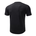 thumbnail image 6 of Men's Casual Button Down Shirt Cotton | Regular Fit Short Sleeve Blouse | Round Neck Button Closure | Breathable & Soft | Daily Wear Office Vacation | Classic Essential | Zenithor,Black L, 6 of 9