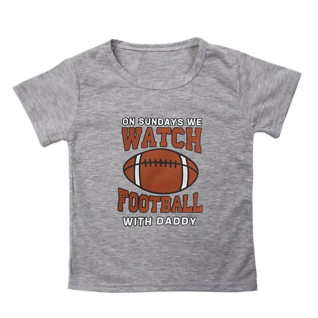 WEIYLL T-Shirts Garçons Manches Courtes Rugby Football Impression Lettre Col Rond Cadeau Fans Gy1 Hauts pour Enfants 4-5 Ans