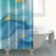 thumbnail image 4 of Blue and Gold Marble Wavy Veins Pattern Shower Curtain 72"x72" ,Bathroom Decorative Shower Curtains Set with 12 Hooks,Modern Waterproof Washable Shower Curtain, 4 of 6