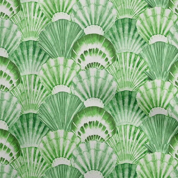 oneOone Silk Tabby Light Green Fabric Sea Shells Ocean Fabric For Sewing Printed Craft Fabric By The Yard 42 Inch Wide