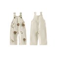 thumbnail image 2 of RUINIXCW Kids Girls Overalls, Sweet Embroidery Flower Corduroy Buckle Closure Pants, 2 of 7