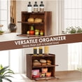 thumbnail image 4 of Kitchen Countertop Bread Box, Countertop Bread Storage Bin Container Double, Layer Extra Large Kitchen Counter, Wood Breadbox Saver Keeper Vintage with Acrylic Window Easy to Assemble (Brown), 4 of 9
