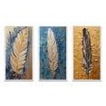 thumbnail image 2 of Designart "Exquisite Boho Glam Blue Feather Painting" Feathers Framed Wall Art Set Of 3 - Gold Modern Frame Gallery Set For Office Decor, 2 of 6
