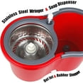 thumbnail image 3 of Spin Mop and Bucket, Microfiber Spin Mop & Bucket Floor Cleaning System, Spin Mop Kit with 3 Mop Heads, Mop with Stainless Steel Wringer, 61 inches Telescoping Mop Rod (Red), 3 of 6