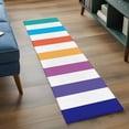 thumbnail image 3 of Rainbow Striped Runner Rug for Hallway 2x6ft, Colorful Rectangular Geometric Non Slip Floor Mat Washable Low-Profile Indoor Carpet for Living Room, Bedroom, Dining Room, 3 of 9