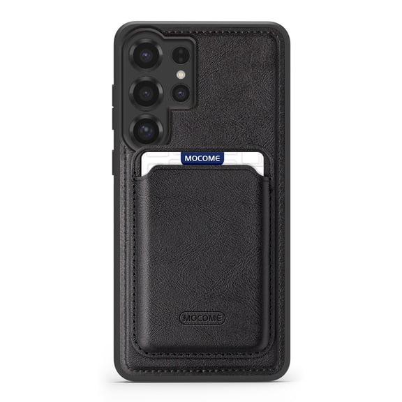 for Samsung Galaxy S26 Ultra Detachable Magnetic Card Bag Back Phone Case, Men Women Premium PU Leather Classic Ultra Slim Drop Protective Durable Case Cover for Galaxy S26 Ultra, Black