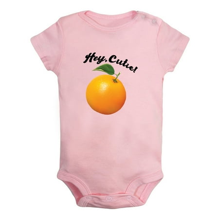 

iDzn Hey Cutie Novelty Rompers For Babies Newborn Baby Unisex Bodysuits Infant Cute Oranges Jumpsuits Toddler 0-12 Months Kids One-Piece Oufits (Pink 12-18 Months)