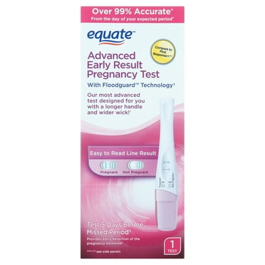 Equate Advanced Early Pregnancy Test with Floodguard, Can Tell You 5 Days Before Your Missed Period, Compare to First Response®