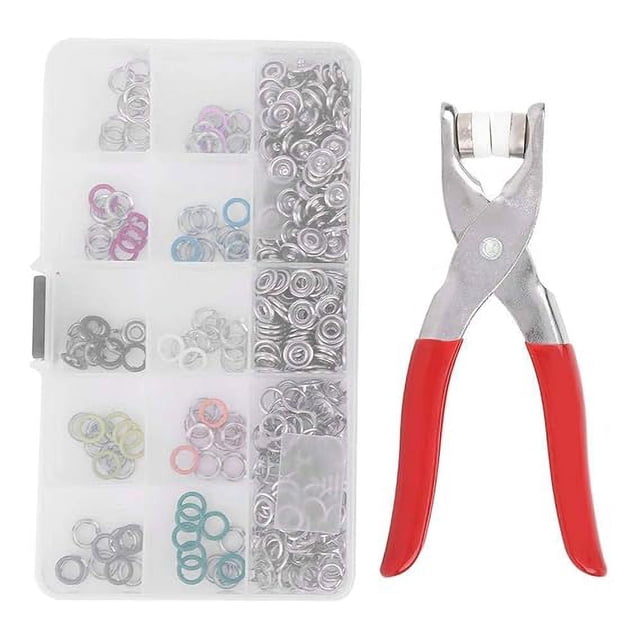 100pc Silver Button Thickened Snap Fasteners Kit Metal Copper Five Claw Buckle Set with Hand Pressure Pliers Tool DIY Sewing Buttons Set for Clothing Sewing and Crafting (Silver)