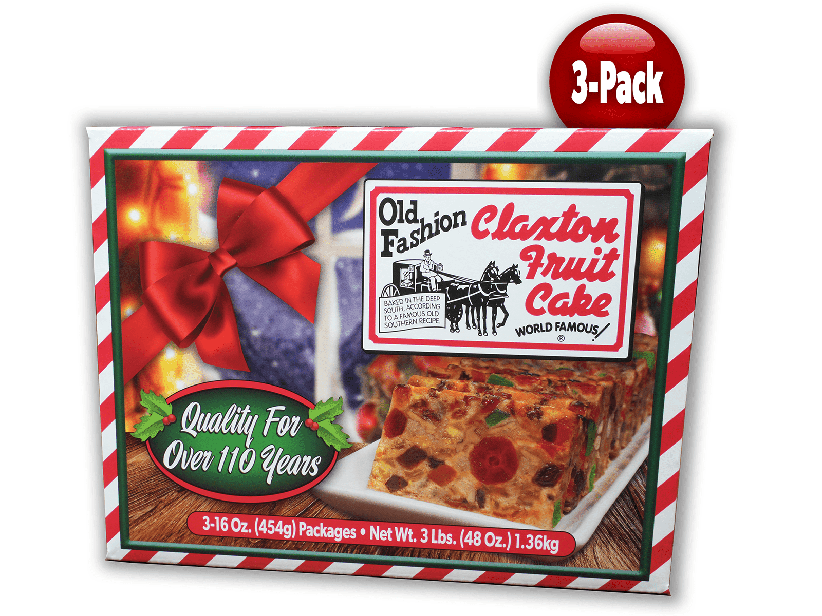 The Swiss Colony, Christmas Fruitcake, 2 lb, Candied Fruit & Nuts