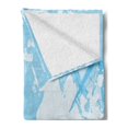 thumbnail image 2 of Map Soft Flannel Fleece Blanket, Blue Grunge Background with Vintage World Map and Retro Compass Cartography Exploration, Cozy Plush for Indoor and Outdoor Use, 50" x 70", Pale Blue, by Ambesonne, 2 of 5