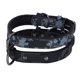 thumbnail image 4 of Collar para perro con correa reflectante de camuflaje, forro cómodo con etiqueta de identificación en blanco, patrón disruptivo negro/gris, 2 uds., 4 of 5