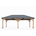 thumbnail image 4 of 12x20 ft Cedar Wood Gazebo, Hardtop Gazebo with Galvanized Steel Double Roof, 4 of 6