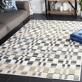 thumbnail image 2 of SAFAVIEH Pyramid Naomi Geometric Area Rug, Ivory/Grey Navy, 5'3" x 7'8", 2 of 7