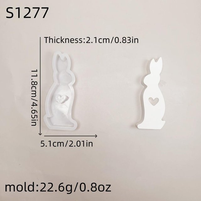 Easter Rabbits Heart Candle Silicone Molds DIY Rabbits Love Aromatherapy Plaster Cement Resin Soap Making Mold Crafts Home Decor