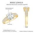 thumbnail image 6 of Rosec Jewels Certified Moissanite Round Engagement Ring with Side Stones - 8 mm Moissanite Solitaire Ring - 2 Ct - D-VS1 Quality, 14K Yellow Gold, US 9.50, 6 of 9