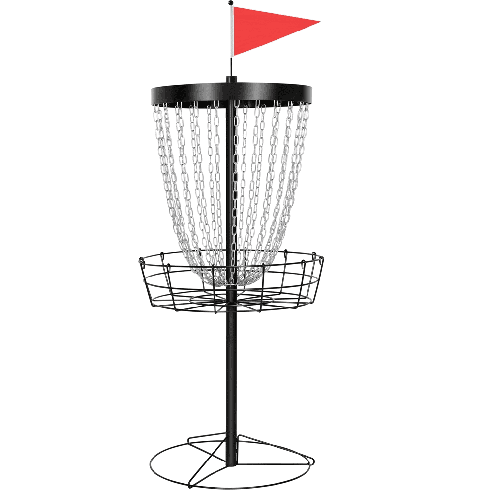 Easyfashion 24Chain Disc Golf Basket Flying disc Golf Basket with 3 discs, Black