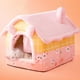 thumbnail image 5 of Casa portátil para gatos, cama antideslizante lavable, perrera, nido cálido, cojín, para suelo de perro, cachorro, de invierno L Sunnimix Casa de la cama del gato, 5 of 8