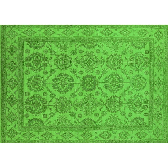 Ahgly Company Indoor Rectangle Oriental Green Industrial Area Rugs, 4' x 6'