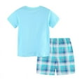 thumbnail image 4 of Boys Summer Outfits Cartoon Embroidery Print Short Sleeved T Shirt Shorts Home 2 Piece Set New Born Clothes Baby Boy Sky Blue 6 Years-7 Years, 4 of 6