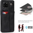 thumbnail image 7 of Design for Samsung Galaxy S20 Ultra 5G Phone Case with Screen Protector Adjustable Wrist Strap Kickstand Credit Card Slot Slim Shockproof Hybrid Rugged Protective Cover for Men 6.9 inch Black, 7 of 7