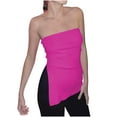 thumbnail image 2 of Lilgiuy Women Strapless Tube Top Fashion Solid Off Shoulder Stretch Side Split High Elastic Bandeau Tank for Going Out Shopping, 2 of 5