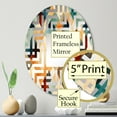 thumbnail image 3 of Designart "Natural Green and Beige Tones Mosaic" Geometric Maze Round Wall Mirror - Oval Printed Decorative Mirror - Multiple Color Options, 3 of 5
