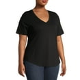 thumbnail image 5 of Terra & Sky Women's Plus Size Short Sleeve V-Neck T-Shirt, 5 of 6