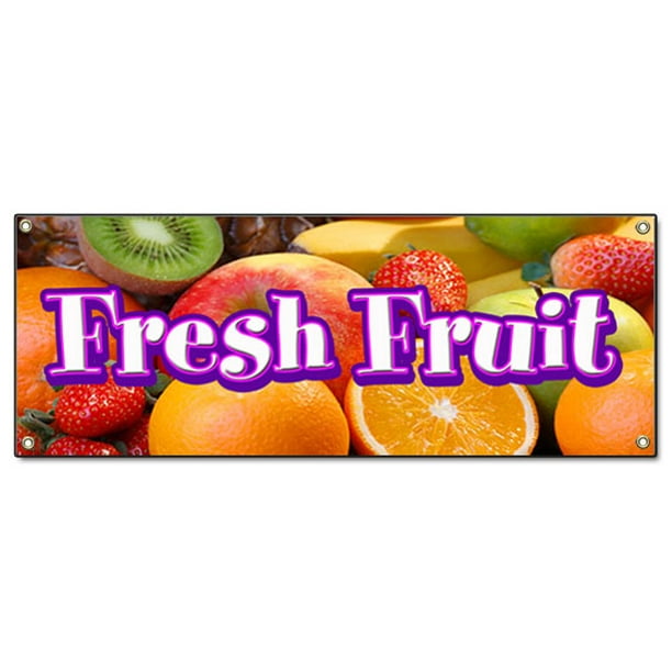 FRESH FRUIT BANNER SIGN stand market store tropical produce farm stand