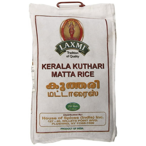 LAXMI All-Natural Kerala Kuthara Matta Rice - 20 Pounds
