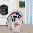 thumbnail image 5 of 50L Extra Large Popup Hamper Collapsible Laundry Basket With Zippered Lid 15.7x18.5in Hand-drawn Cute Cartoon Floral, 5 of 7