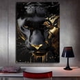 thumbnail image 6 of Mudket Black Gold Panther Abstract Canvas Wall Art, Luxury Modern Canvas Art for Living Room Bedroom Print for Executive Office Home Decor, Framed Ready to Hang - 12"L x 8"W, 6 of 9