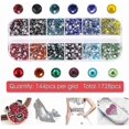 thumbnail image 2 of Crafting Rhinestones Set, Round Flat Back Glass Stones, Clear & Transparent AB, 6 Sizes 12 Colors for DIY Projects, 2 of 4