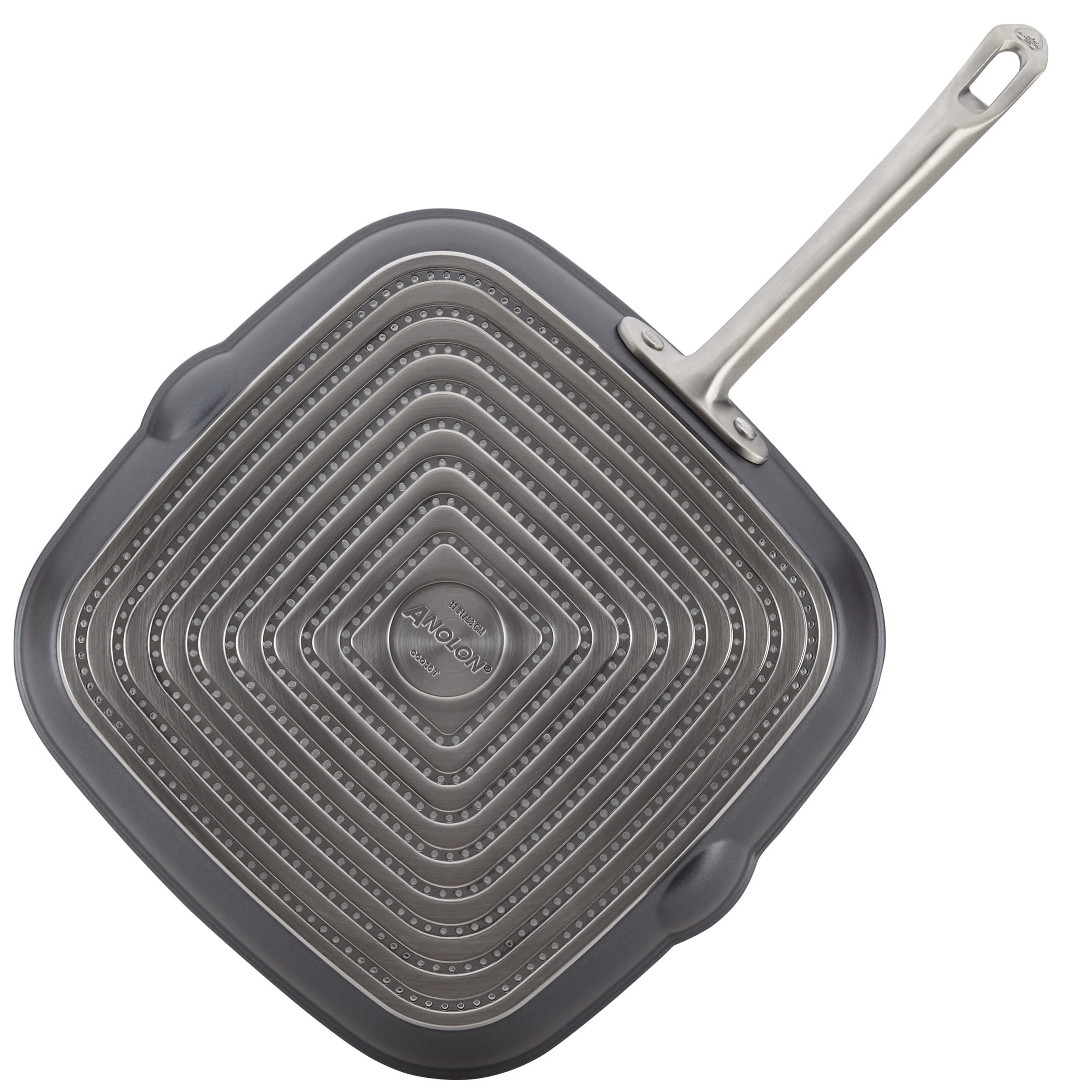 Anolon Accolade 11 Inch Forged Hard-Anodized Nonstick Square Grill Pan, Moonstone
