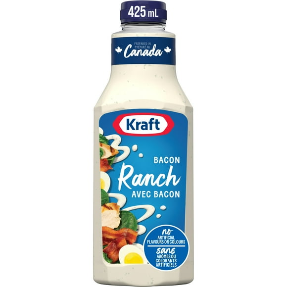 Kraft Bacon Ranch Salad Dressing, 425 mL Bottle, KRAFT RANCH W BACON DRESSING 425