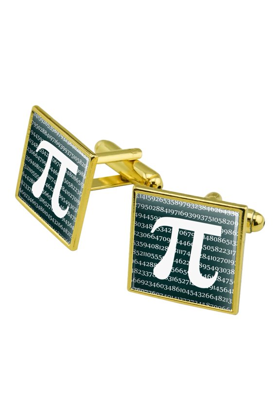 Pi Math Geek Nerd 3.14 Square Cufflink Set - Silver or Gold