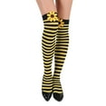 thumbnail image 2 of siminsem Striped Thigh High Socks for Women Strawberry Bowknot Over The Knee Extra Long Stockings Ribbed Knit Cosplay Festival Tights Lolita Kawaii Boot Socks Daily 1 Pair, O,One Size, 2 of 5