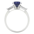 thumbnail image 4 of Three-Stone Engagement Ring for Women - 2ct Simulated Blue Sapphire in 14K White Gold Promise Ring, 4 of 6