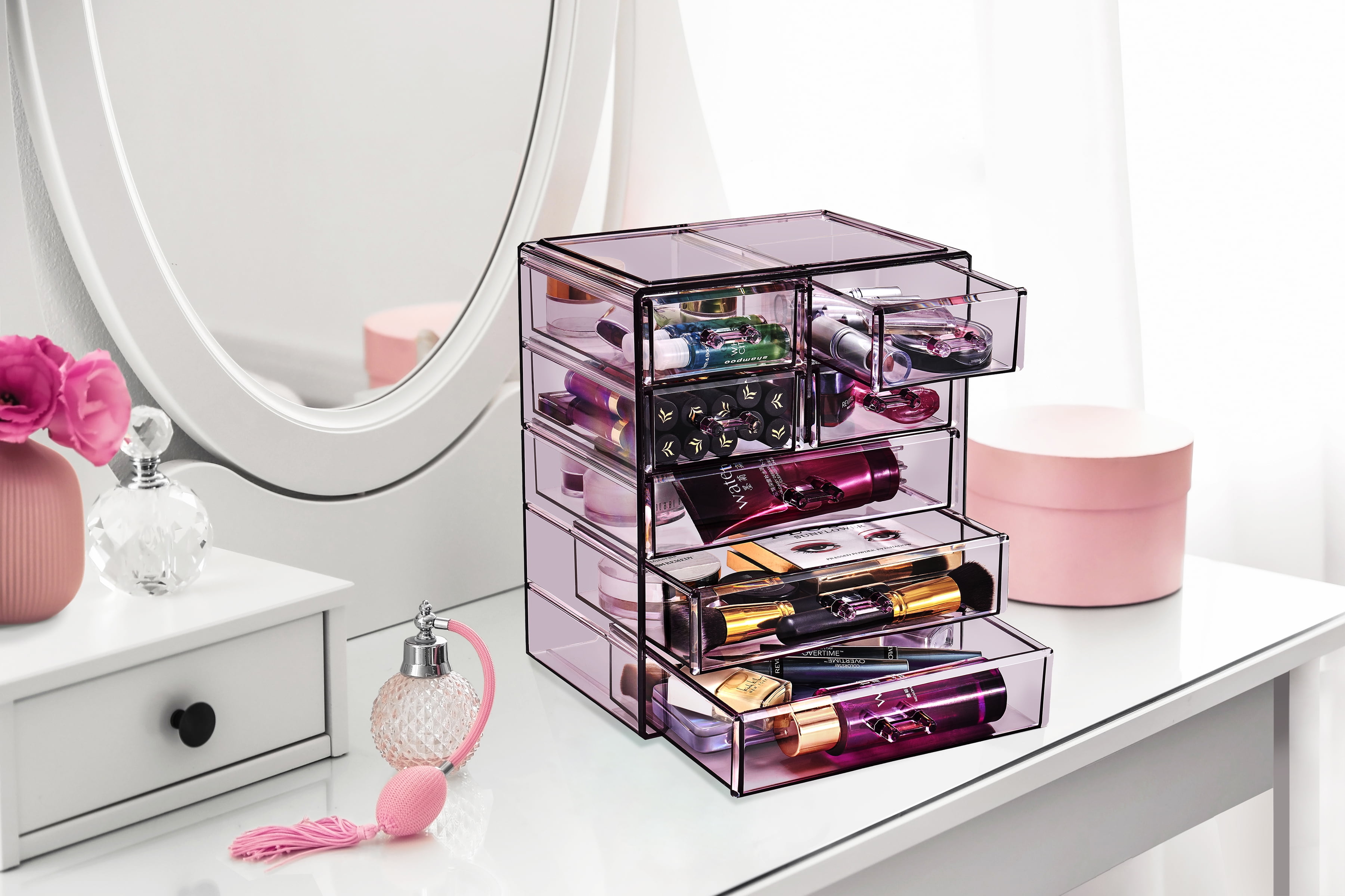 Sorbus Acrylic Cosmetic Makeup and Jewelry Storage Case Display - 3 Large,  4 Small Drawers - On Sale - Bed Bath & Beyond - 19469185