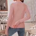 thumbnail image 6 of Wutalume Women's Long Sleeve Fall Soft Lightweight Knit Slim Sweater Tops, Versatile Solid Color Design, Cozy Layer for Transitional Weather,Pink L, 6 of 8