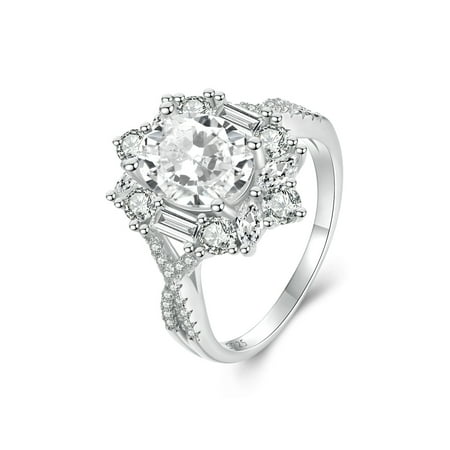 2 Carat Moissanite Ring ,Sterling Silver Jewelry for Women