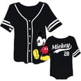 thumbnail image 4 of Disney Women's Mickey Mouse Baseball Jersey, Classic Graphic Print Baseball Shirt Black - L, 4 of 8