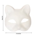 thumbnail image 3 of Maojin Máscara de gato de plástico blanco, medio disfraz de fiesta de anime de juego de rol blanco, máscara de bricolaje, 3 of 5