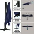 thumbnail image 6 of Boyel Living 10 x 13 FT Patio Offset Cantilever Umbrella w/ Bluetooth Audio Ambient Light, Outdoor Umbrella for Garden Deck Backyard Pool, Navy Blue(Without Base), 6 of 8